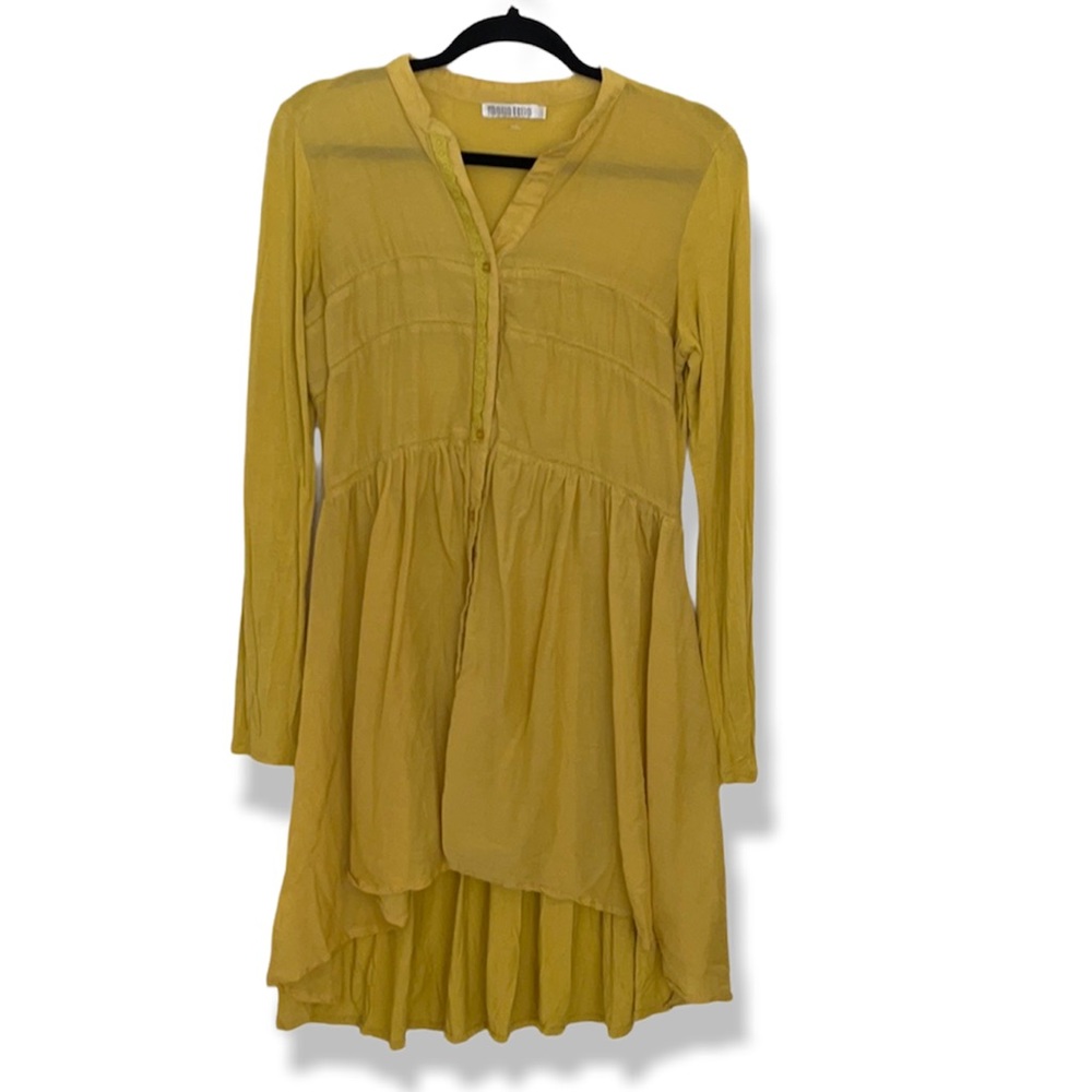 Vintage Mollo Rello Silk Cotton Boho Tiered Long Blouse Top L